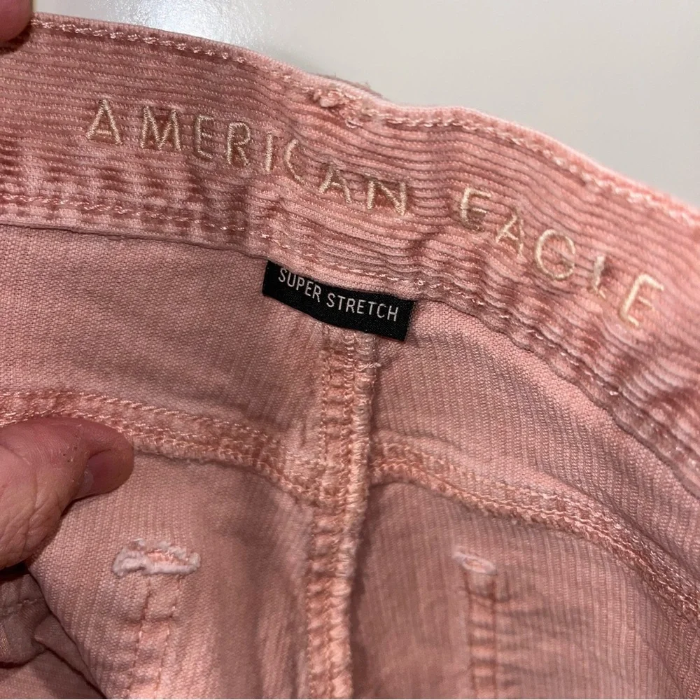 American Eagle Jeans straight Women size 6 regular Super Stretch Corduroy Pink - Picture 3 of 4